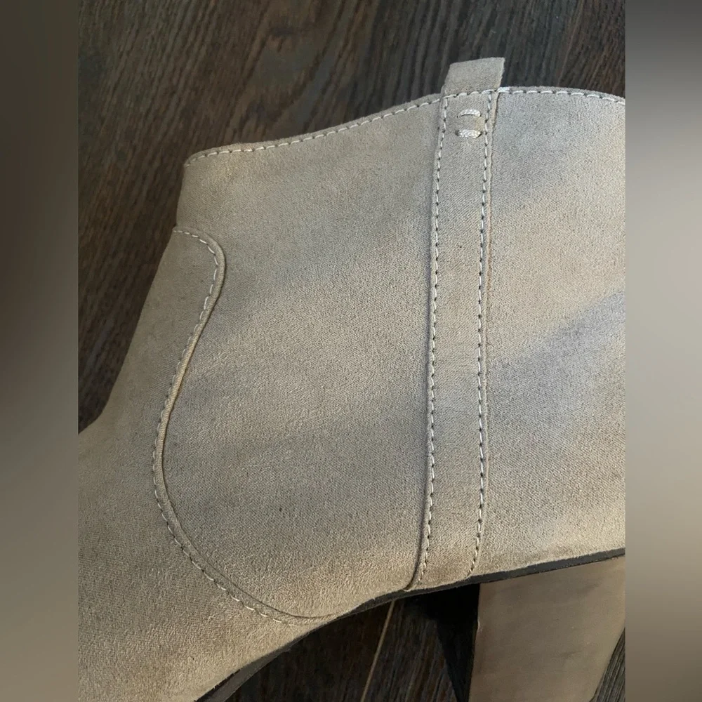 Tan suede booties
